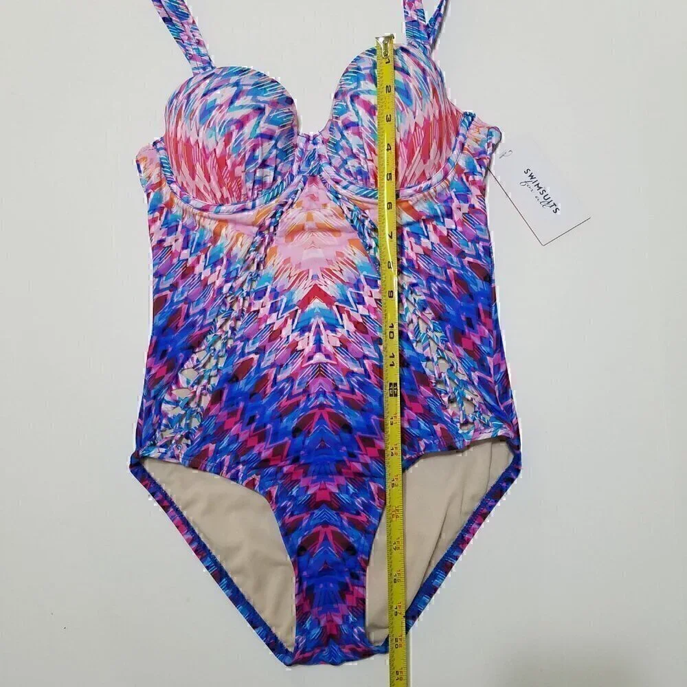 NWT Swimsuits For All Strapless One Piece Swimsuit Size 6